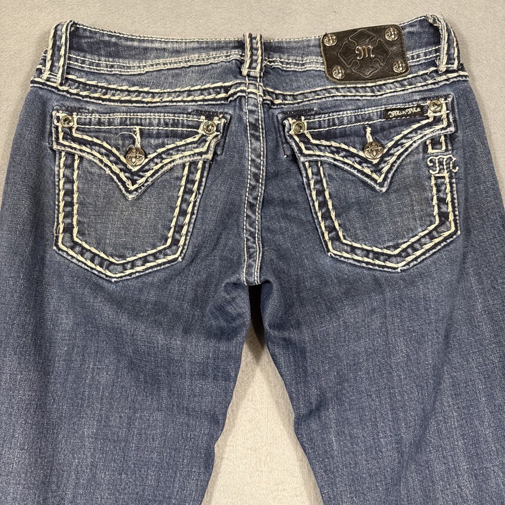 Miss Me Skinny Embellished  Jeans Women 28 THICK STITCH WHICKERING
